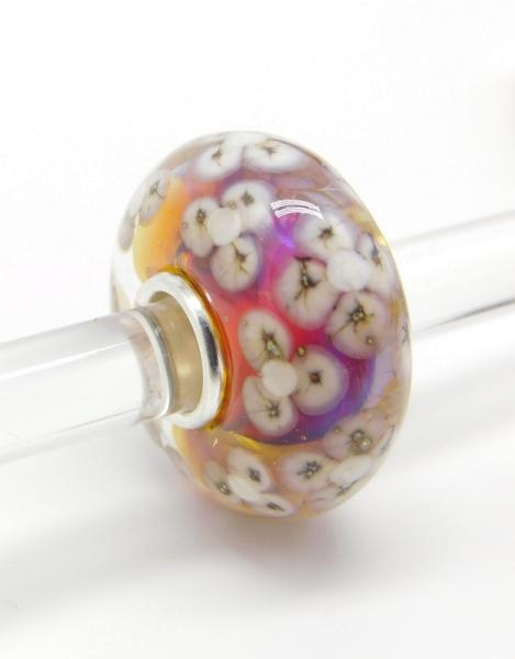 Violet Rock Flowerstone - Elfbeads Glas - Originalfoto